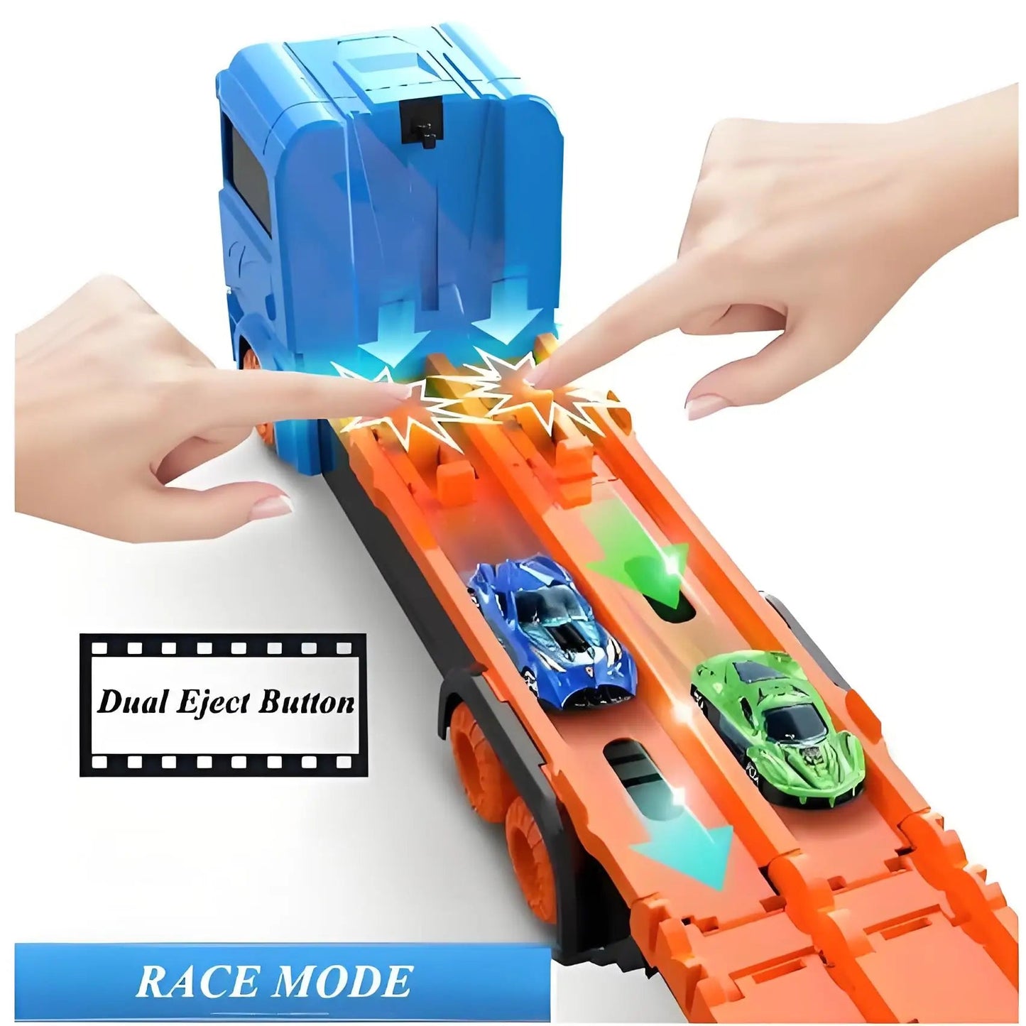 Large Car Transporter Truck Folding Track Racing Vehicle Ohberri