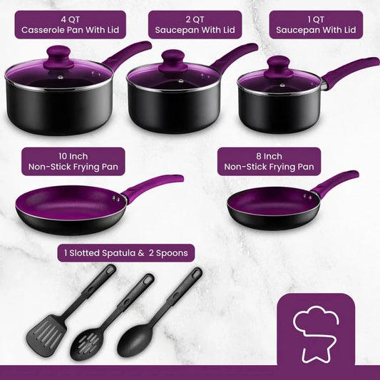 Pots And Pans Set Kitchen Cookware Sets Nonstick Aluminum Cooking Essentials 11 Pieces Ohberri