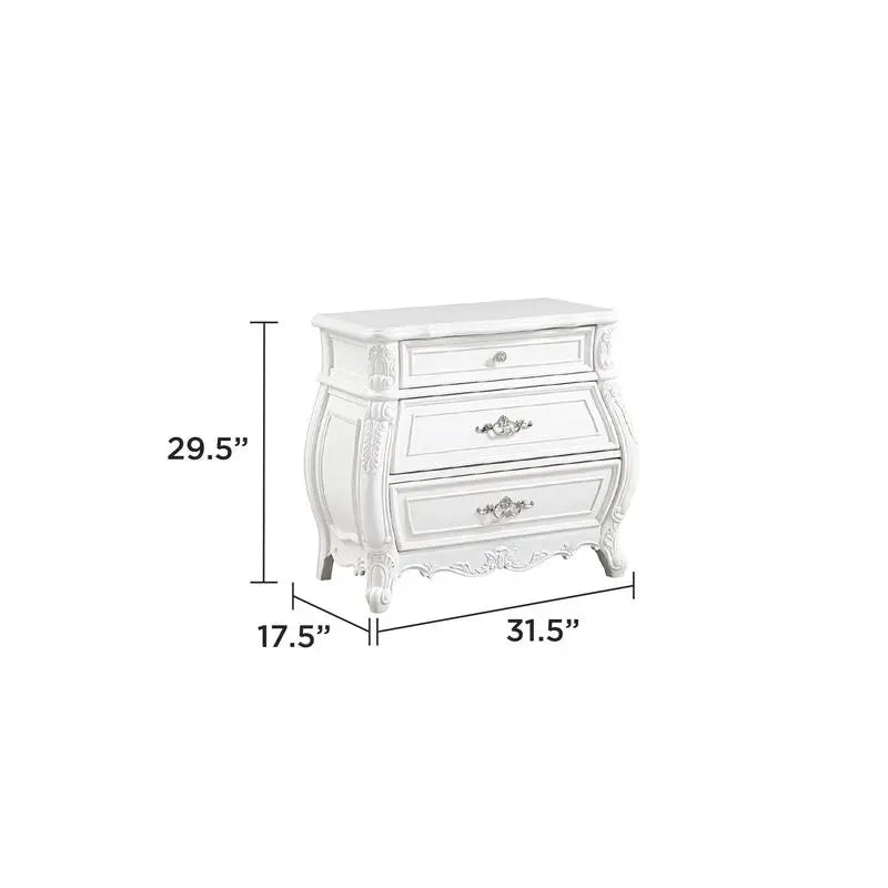 Modern 5-Piece Queen Bedroom Set in Pearl White Wood Finish - Ohberri