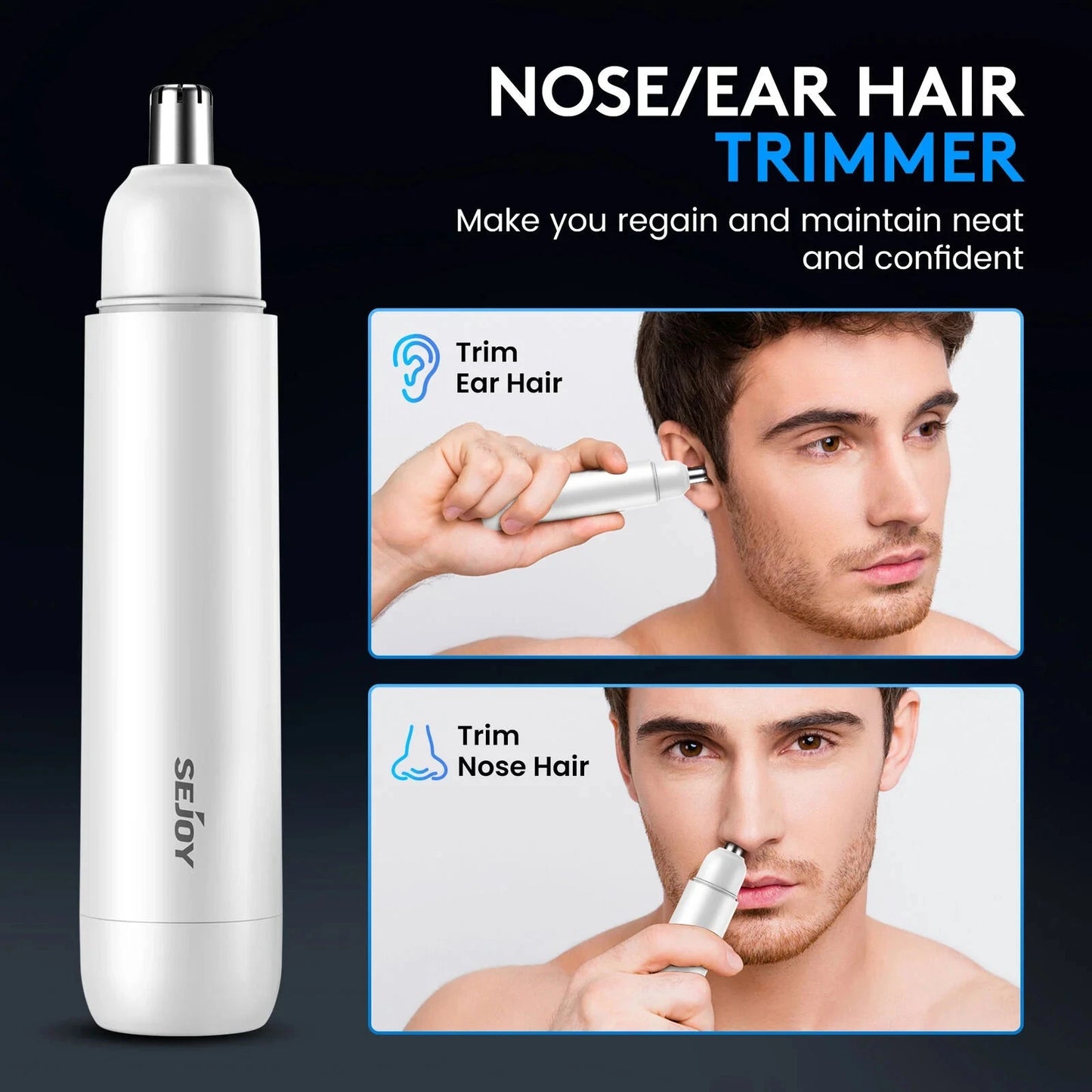 2-IN-1 Nose Hair Trimmer Men Women Ear Hair Trimmer Small Electric Trimmer Ohberri