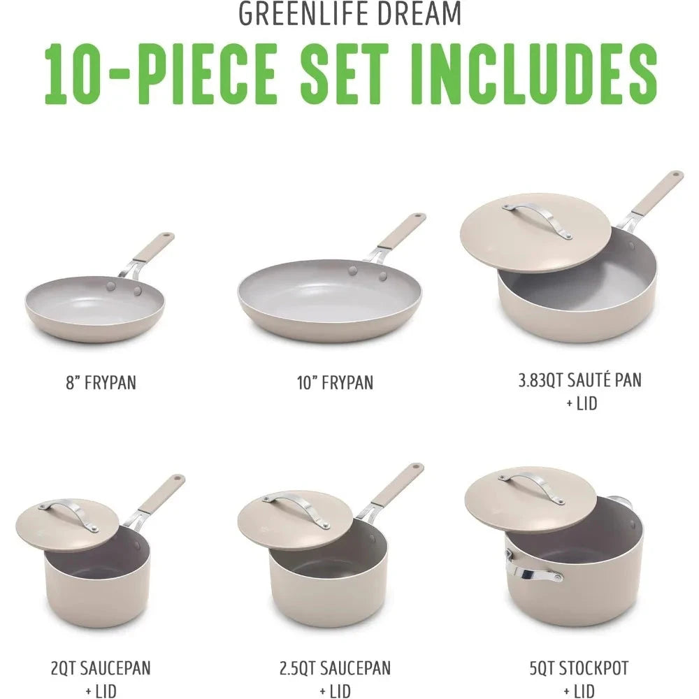 10-Piece Ceramic Nonstick Cookware Ohberri
