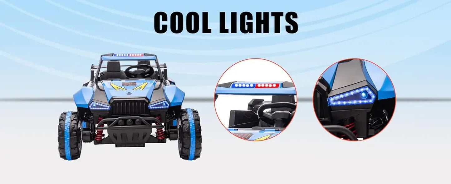 24V Police Car Ride On with Remote Control (Blue) Ohberri