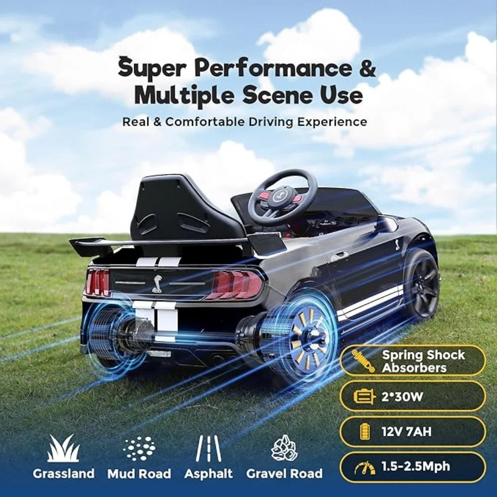 Ride On Kids Car With Remote Controls 12V Battery Powered Electric Single Seat Bluetooth - Ohberri