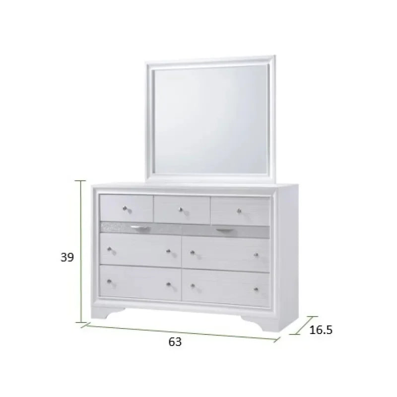 Traditional 5-Piece Storage Bedroom Set with Wood in White, Queen Size - Ohberri