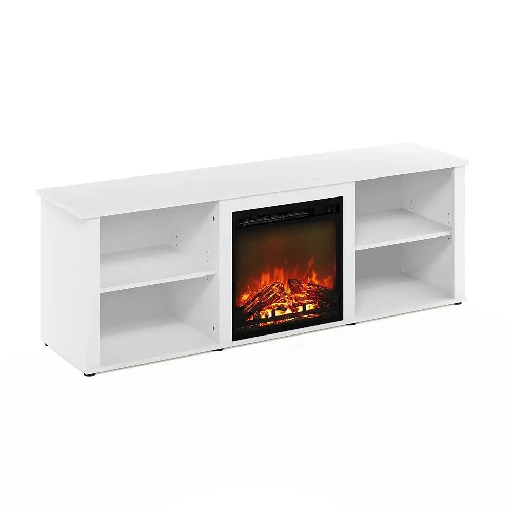 Classic 70 H Tv Stand With Fireplace, Solid White Ohberri