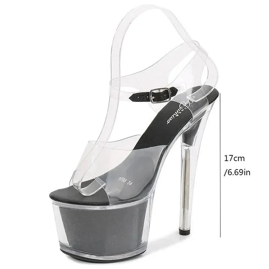 Super High Heels Stiletto Platform Transparent Crystal Ohberri