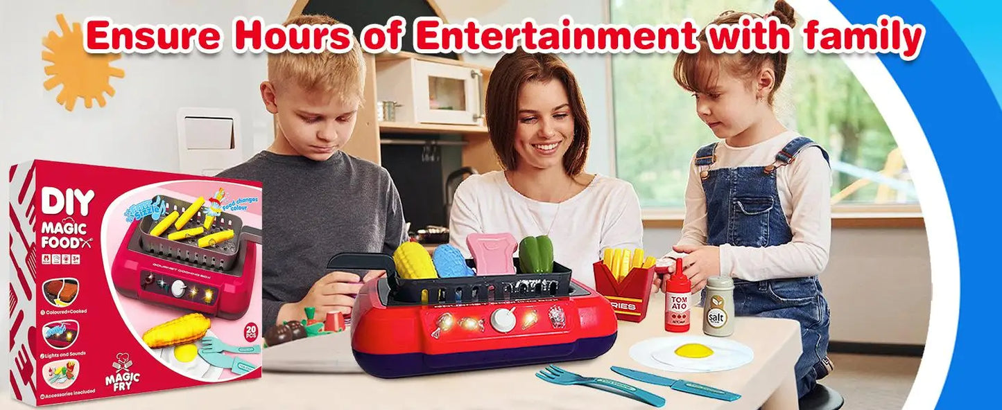 Color Changing Kids Food Fryer Pretend Play Set - Ohberri
