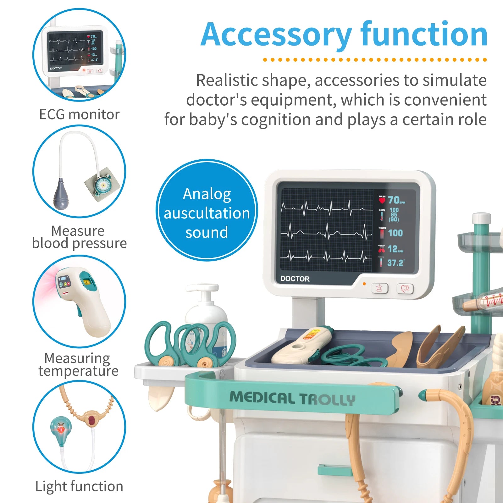 Children's Doctor Toy Set Role-Playing Injection and Stethoscope Simulation - Ohberri