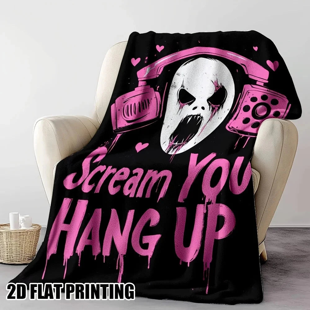 Ghostface Scream Movie Throw Blanket Ohberri