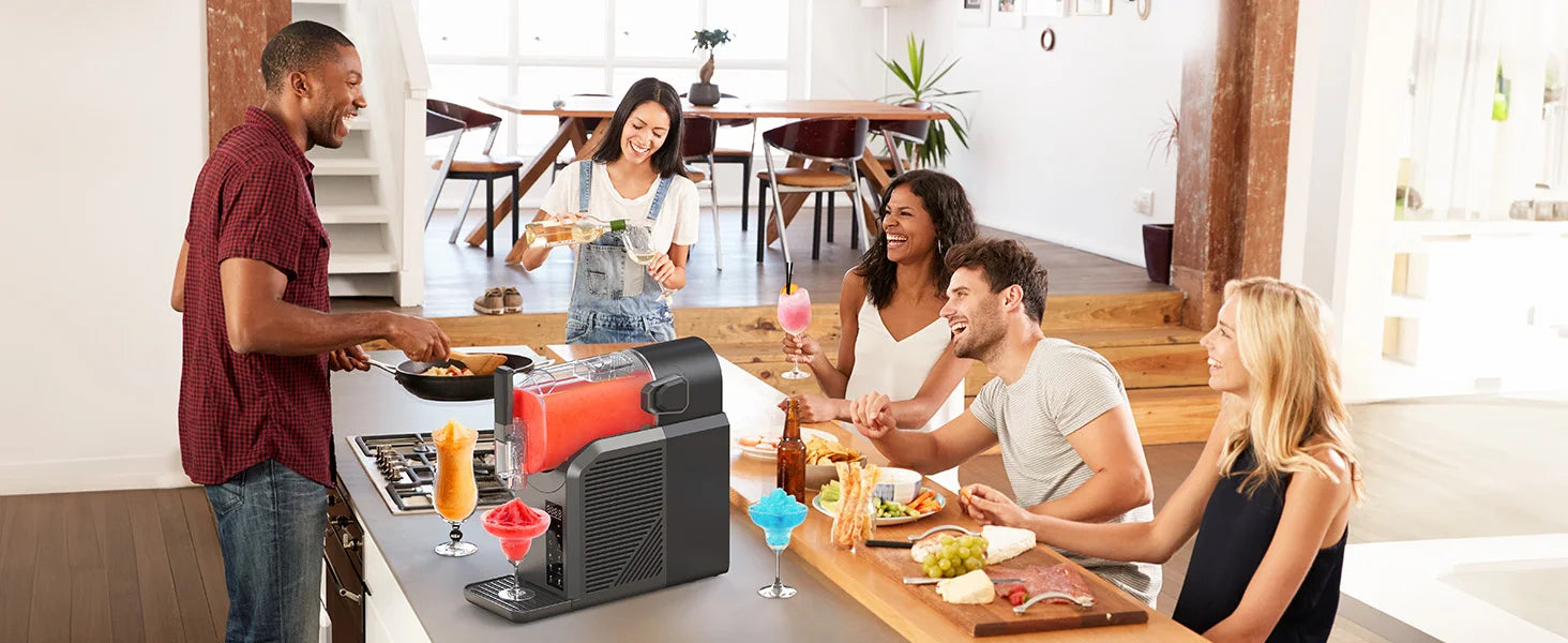 Professional Home Slushie Machine No Ice Needed Rapid Chill Technology 72 oz. Frozen Drink & Slushie Machine 7 Preset Programs Ohberri