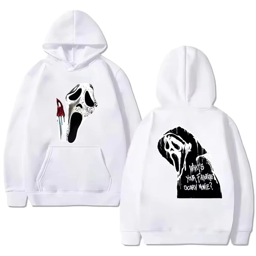 Double-sided Printed Ghost Face Hoodie Ohberri
