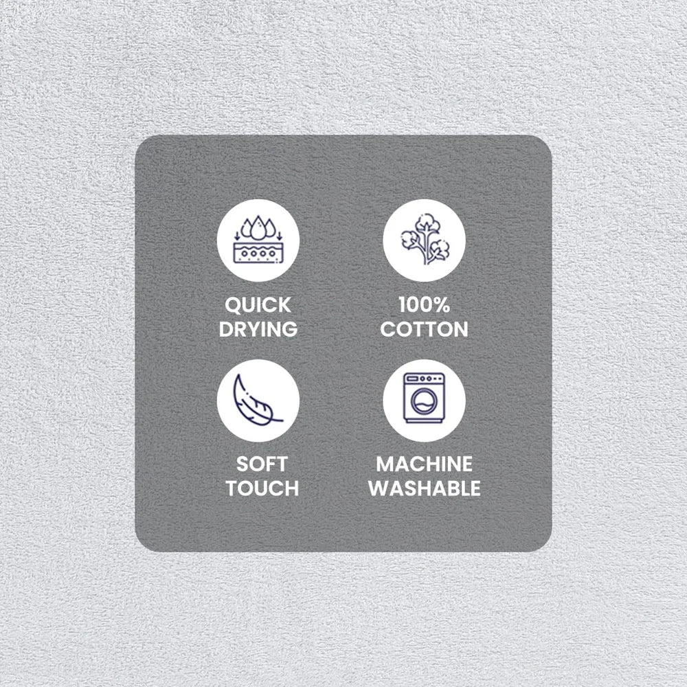 10 Piece Cotton Towel Set Soft Absorbent Quick Dry Bath Towels Hand Towels Washcloths Durable Popcorn Textured Border Bathroom - Ohberri