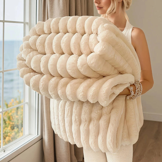 Luxurious Super Soft Faux Rabbit Fur Blanket Ohberri