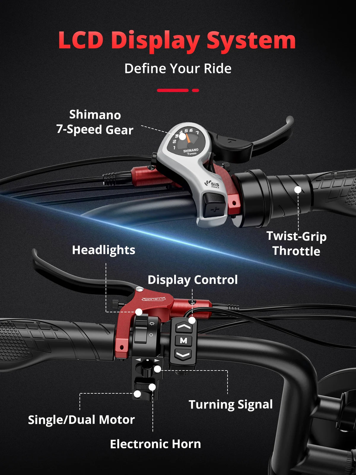 Electric Bike 2000W Dual Motor 48V 25AH Battery 20" - Ohberri