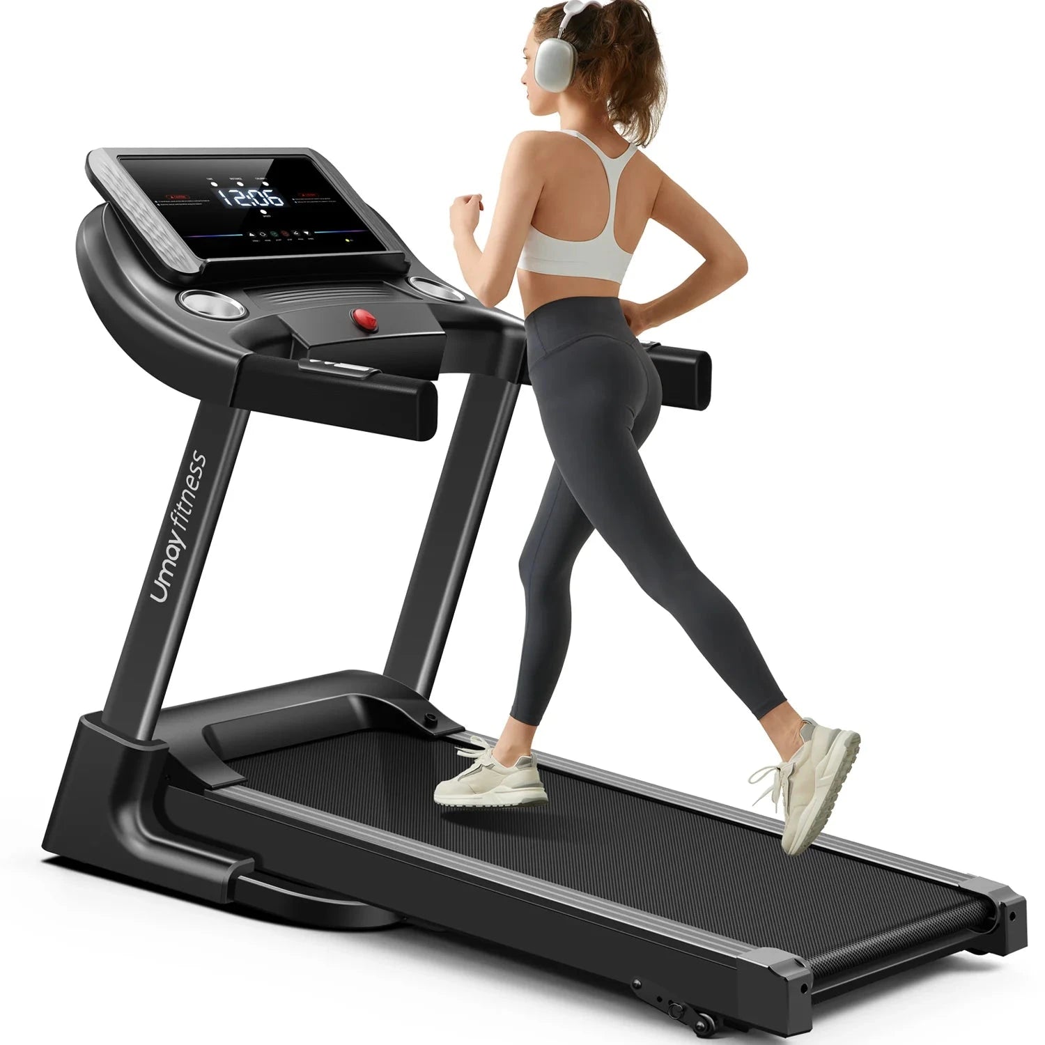 Home Folding Incline Treadmill with Pulse Sensors, 3.0 HP Ohberri