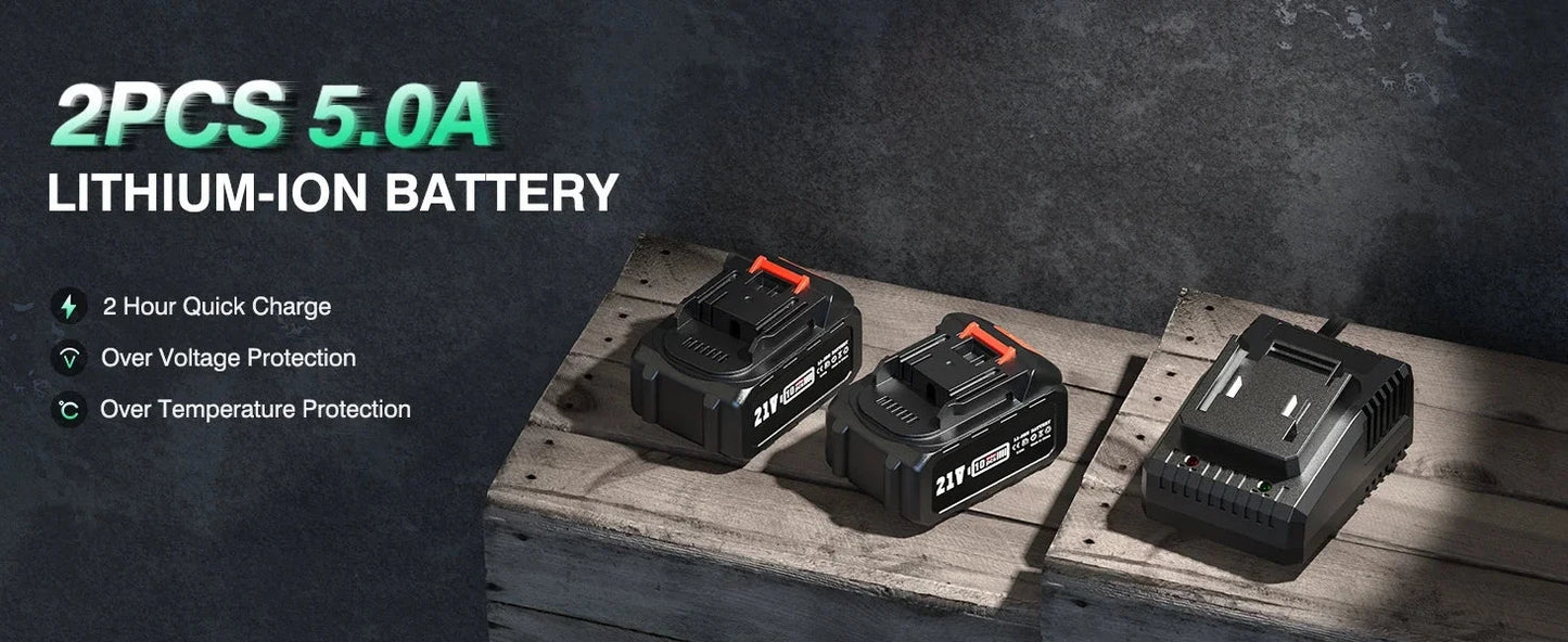 1/2" Cordless Brushless Impact Wrench 1000Nm(738Ft-lbs) w/ 2x5.0Ah Ohberri