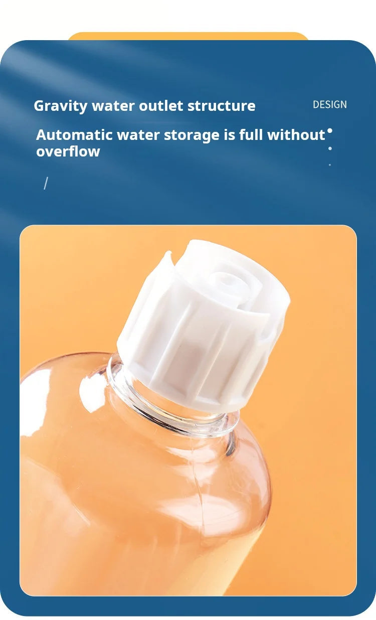 Pet Bowls With Water Feeder, 3 In 1 Ear Design Tilted Cat Water And Food Bowl Set With Gravity Water Bottle For Neck Protection Ohberri