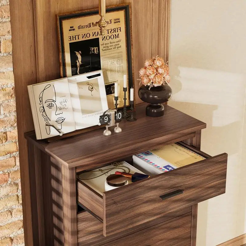 4-Piece Bedroom Set, Queen Size Bed Frame with Storage Headboard & Charging Station, 2 Nightstands with 2 Drawers - Ohberri
