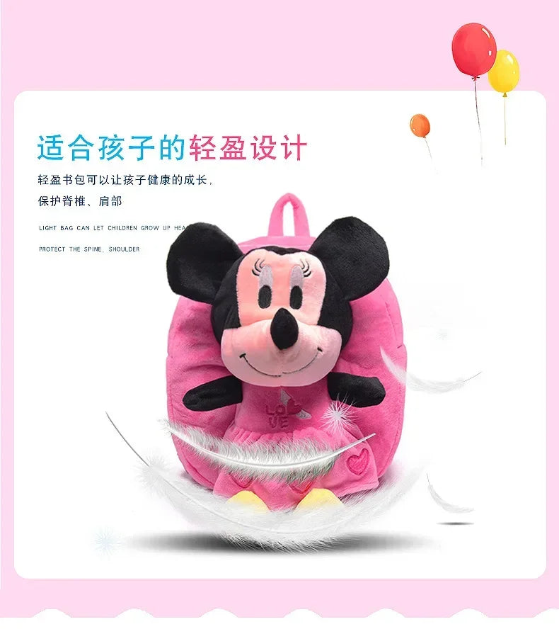 Hello Kitty KT Mickey Mouse Cat Cartoon PP Cotton Short Plush Doll Kindergarten Children Backpack Boys Girls Schoolbag - Ohberri
