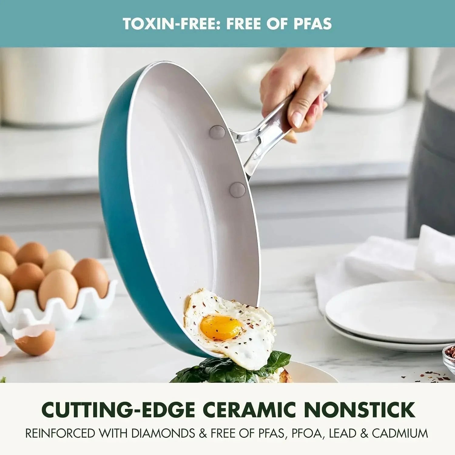 10-Piece Cookware Pots & Pans Set Ceramic Nonstick & Utensil Ohberri