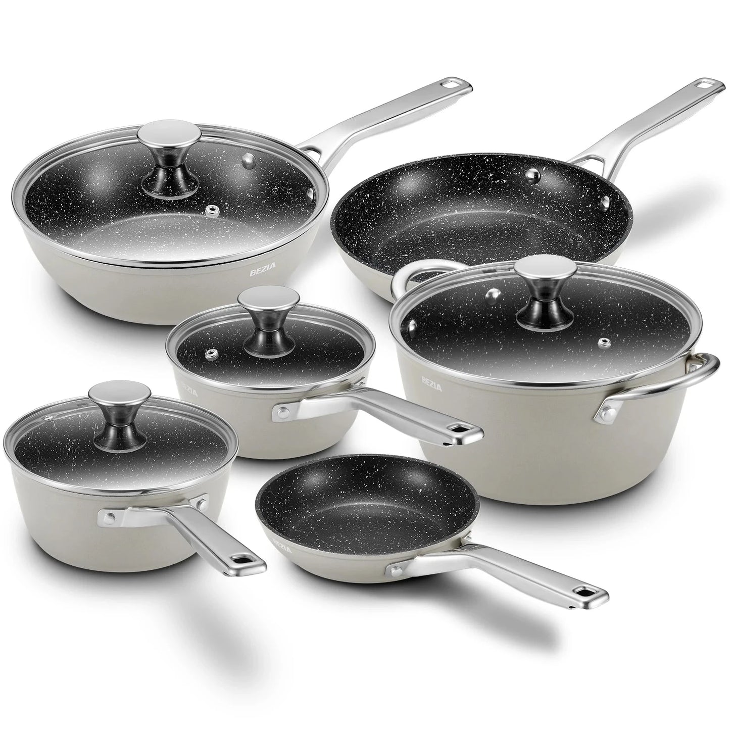 10-Piece Pots and Pans Set Ohberri