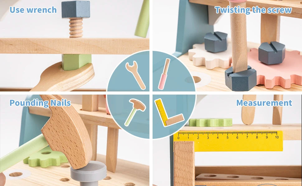 Mini Wooden Work Bench Set - Ohberri