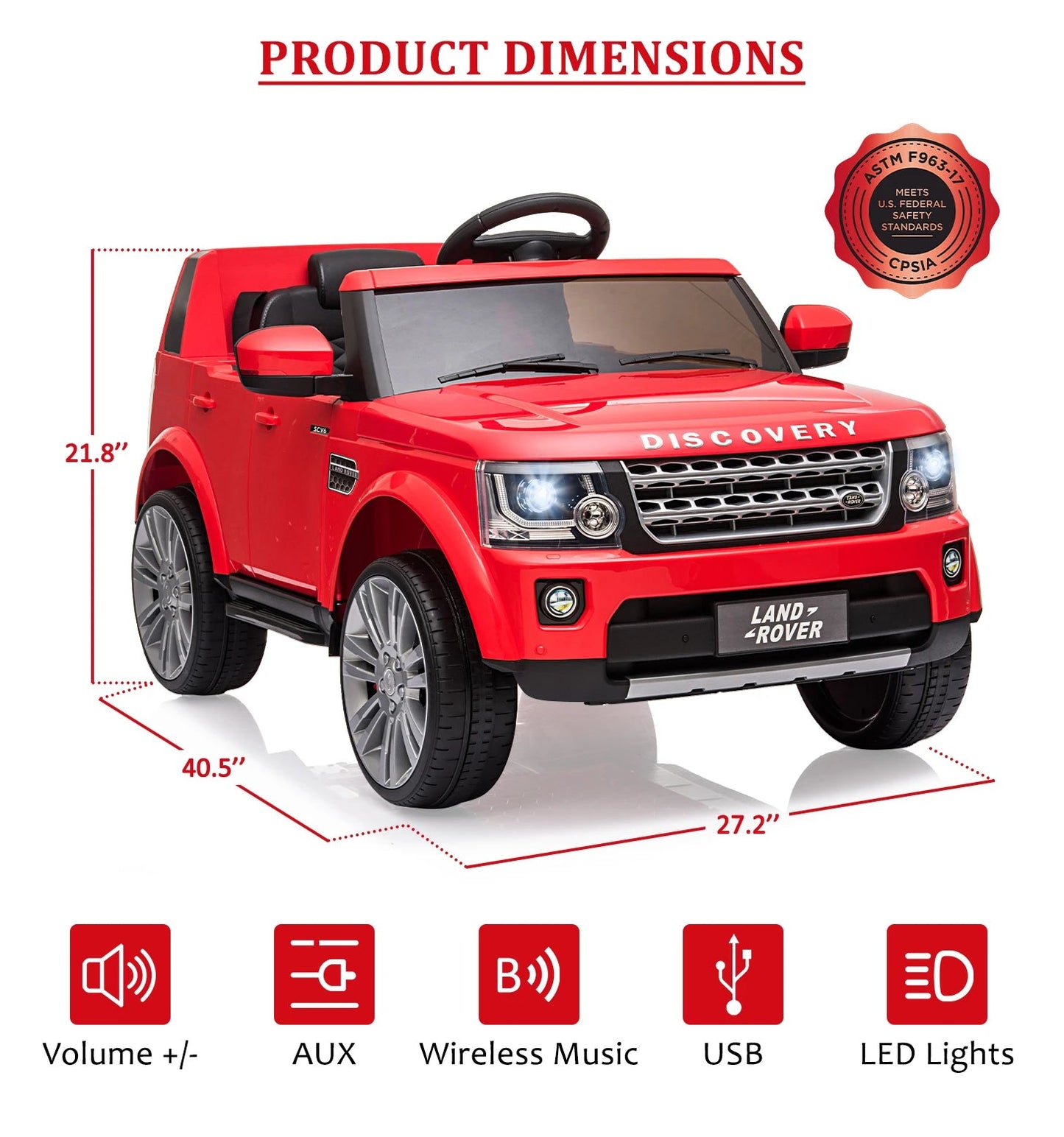 12V 4.5 MPH Ride on Car with Parent Remote Control Music Player MP3 LED Lights Ohberri