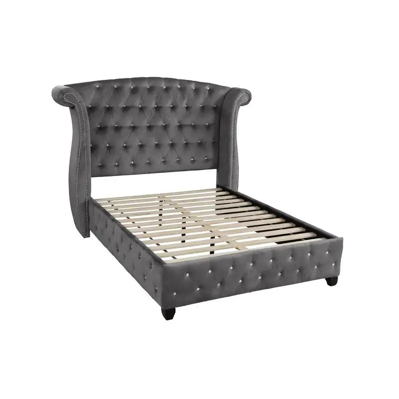 5-Piece Gray Wood Upholstered Bedroom Vanity Set for Stylish Home Decor - Ohberri