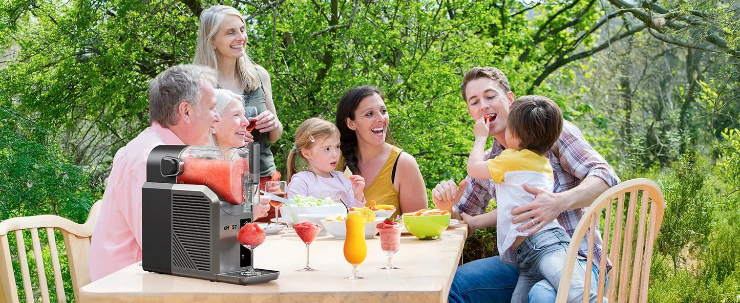 Slushie Machine with Self-Cleaning Function No Ice Needed 7 Preset Programs Ohberri