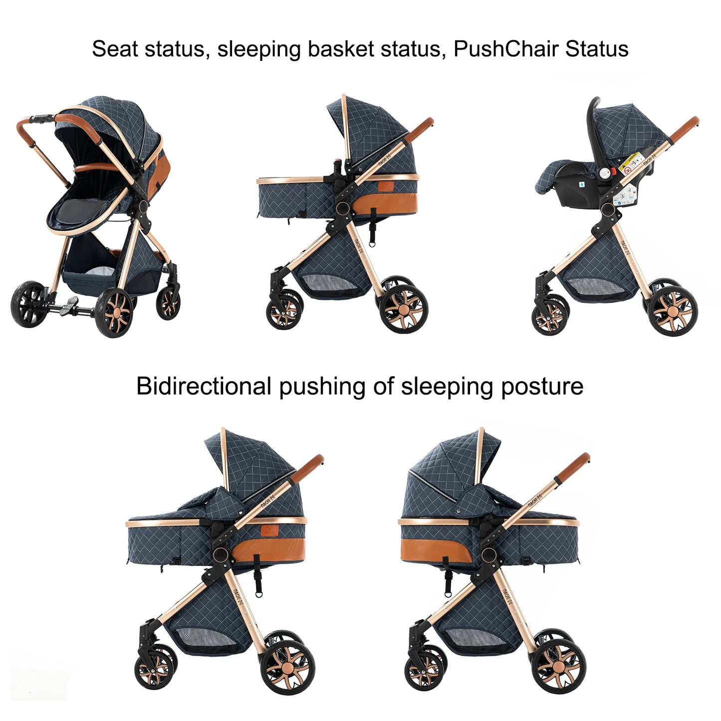 3 in 1 Baby Stroller - Ohberri