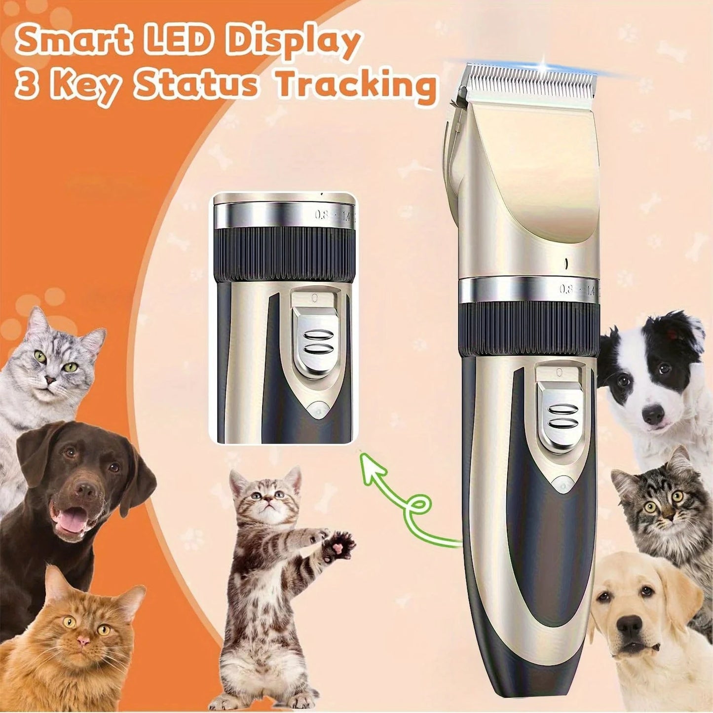 Professional Wireless Electric Pet Grooming Kit Ohberri