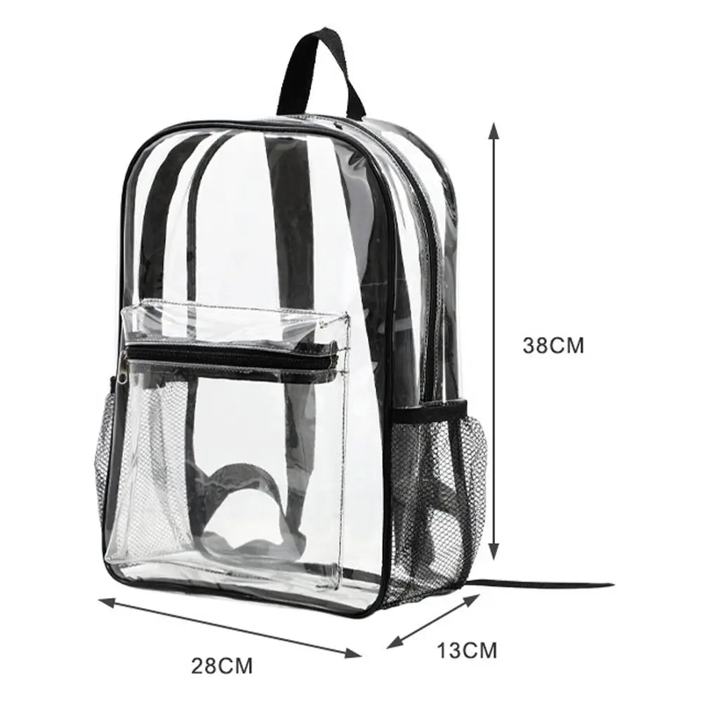 Transparent PVC Outdoor Sports Fitness Knapsack Casual Travel Visible Backpack Large Capacity Waterproof Shoulders Bag - Ohberri