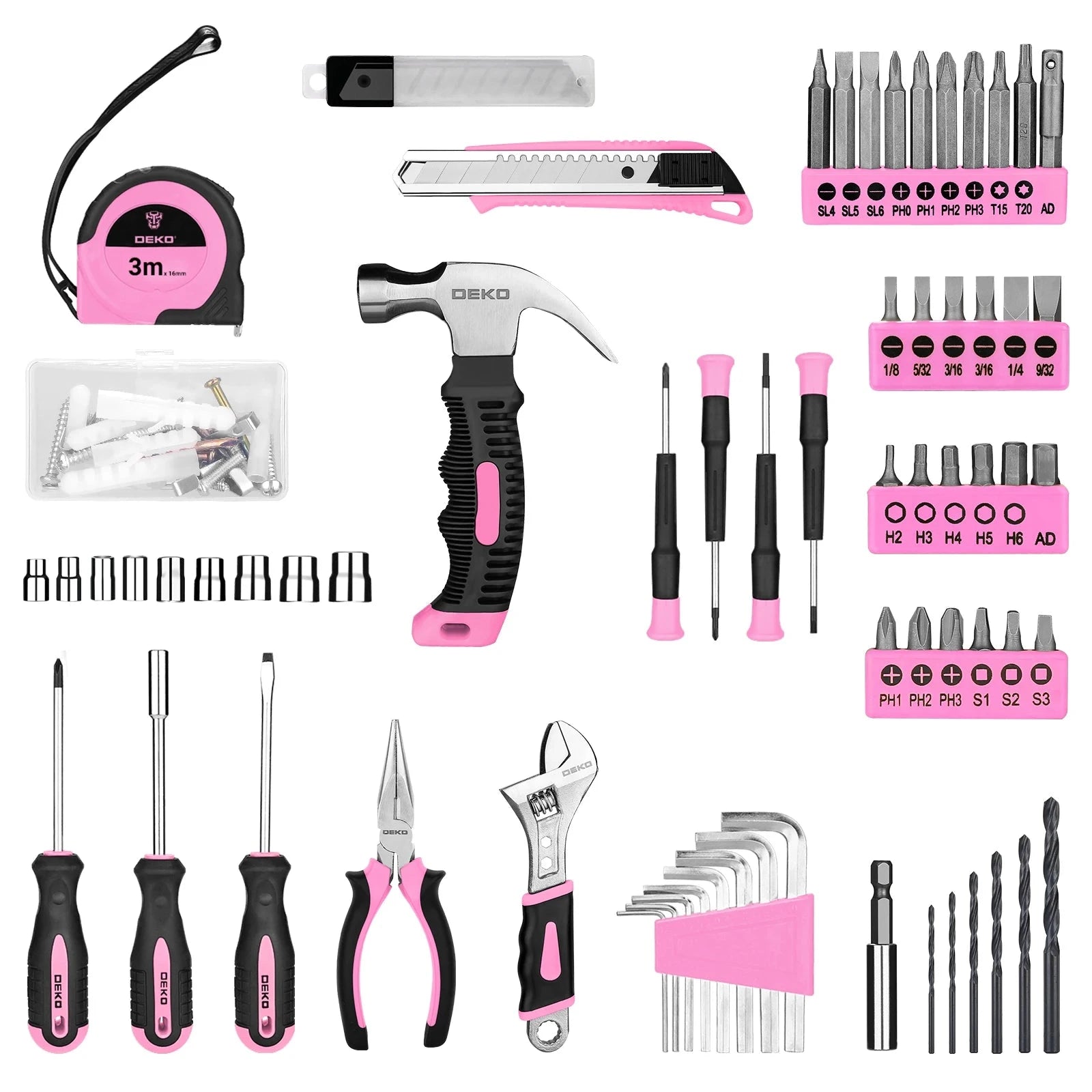 DEKO 126Pcs Power Tool Combo Kits with 8V Cordless Drill,10MM 3/8'' Ohberri