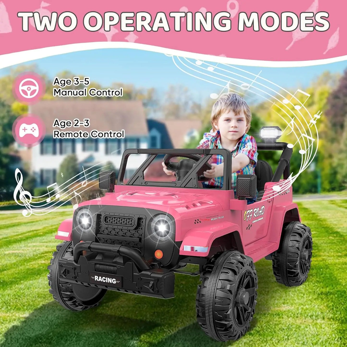 12V Ride On Truck Car with Remote Control with Bluetooth Music - Ohberri