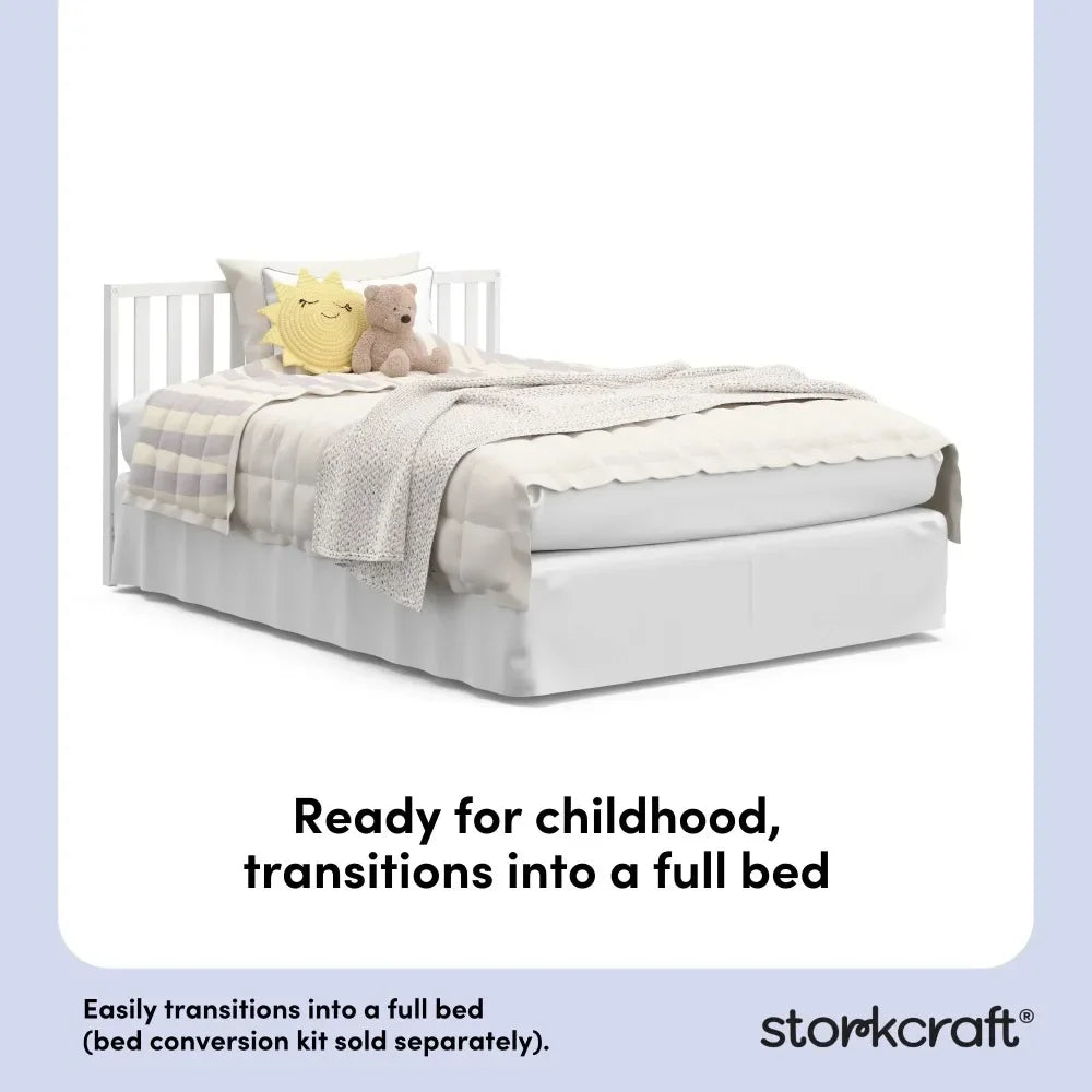 Modern 4-in-1 Convertible Baby Crib, Transitional crib with Adjustable Mattress Height - Ohberri