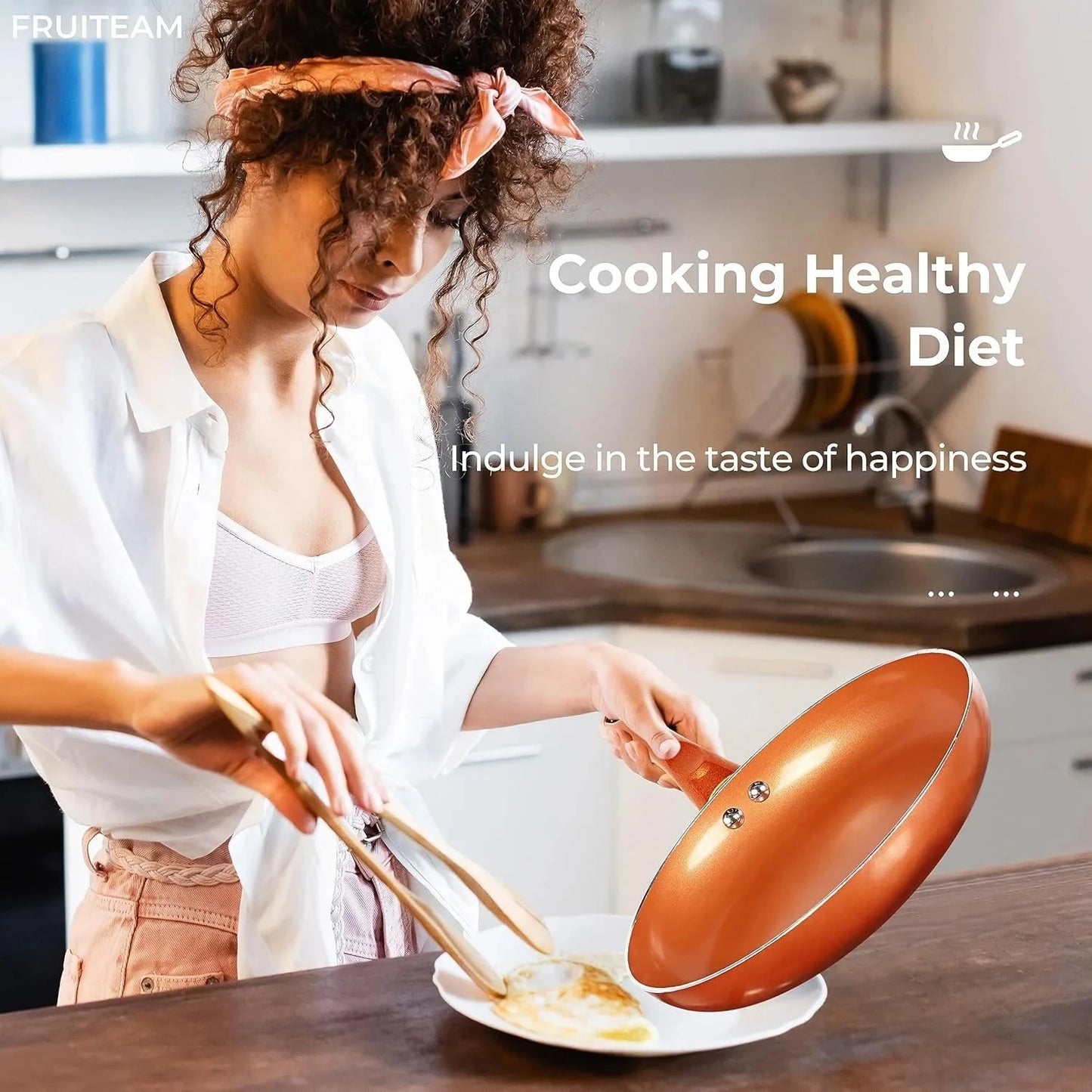 10pcs Cookware Set Ceramic Nonstick | Copper Aluminum , Induction Ohberri