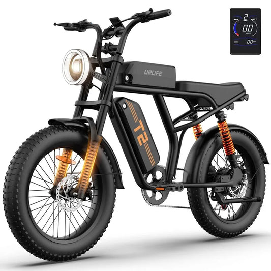 1500W Peak Electric Mountain Bike 48V 15.6Ah 28MPH 100 Mile Range 20X4" Fat Tire - Ohberri