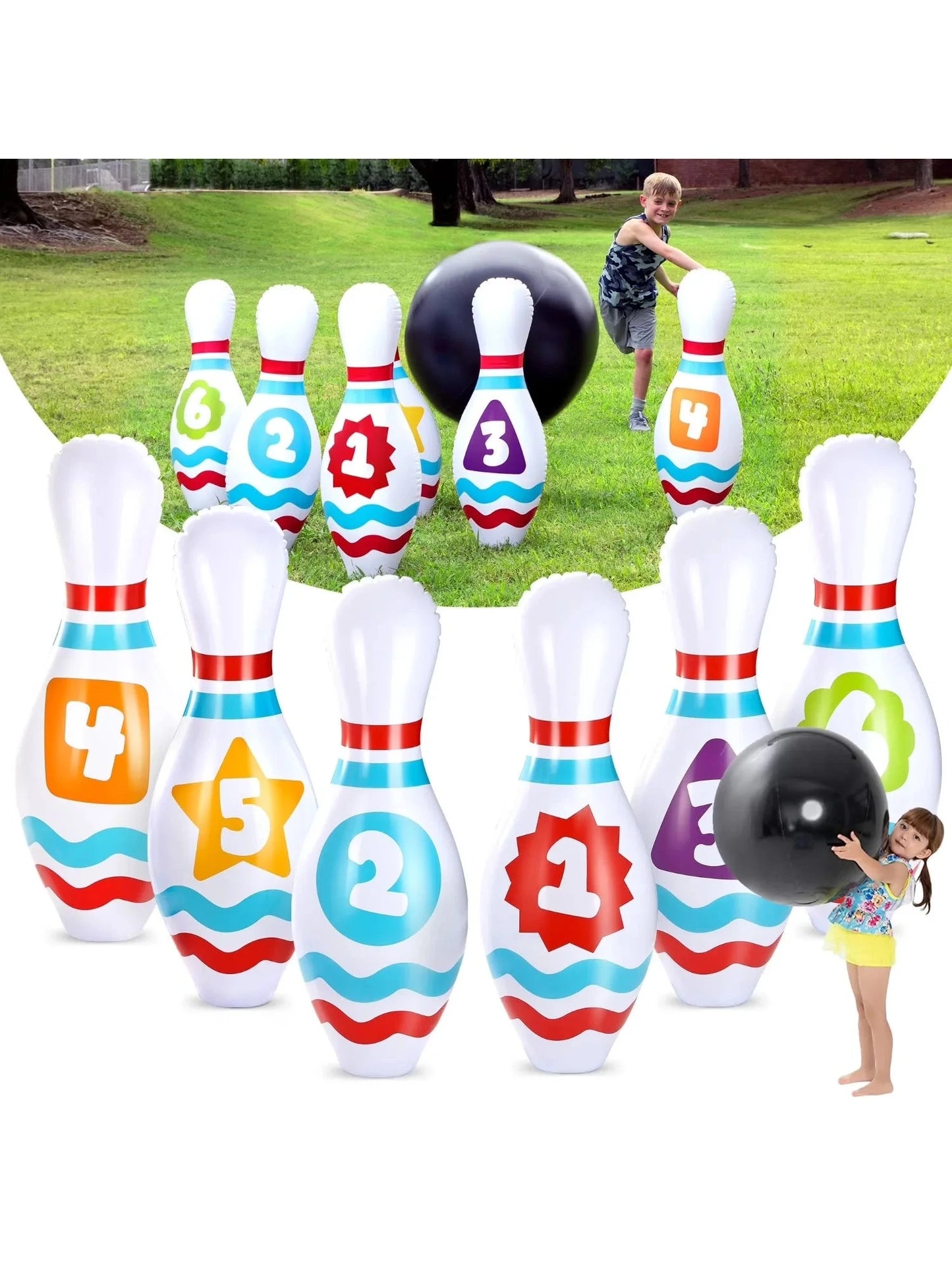 Giant Inflatable Bowling Set for Kids Ohberri