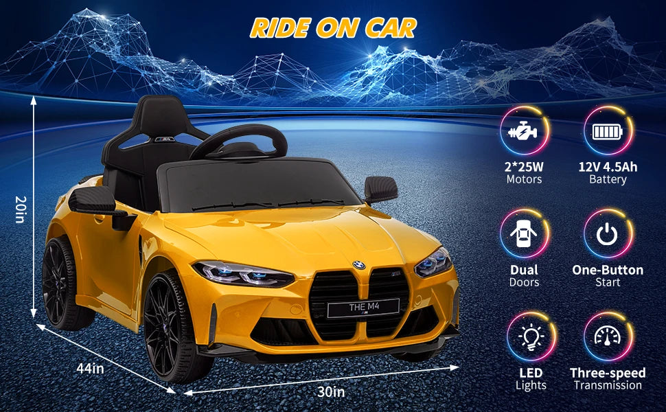 12V Ride On Car for Kids,Licensed M4 Battery Powered Vehicle Car With Remote Control - Ohberri