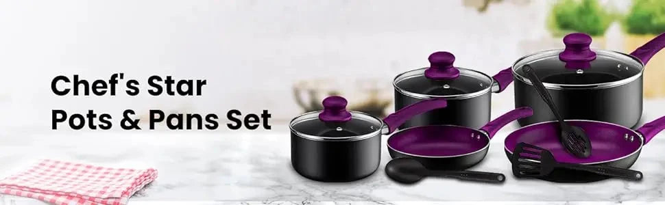 Pots And Pans Set Kitchen Cookware Sets Nonstick Aluminum Cooking Essentials 11 Pieces Ohberri