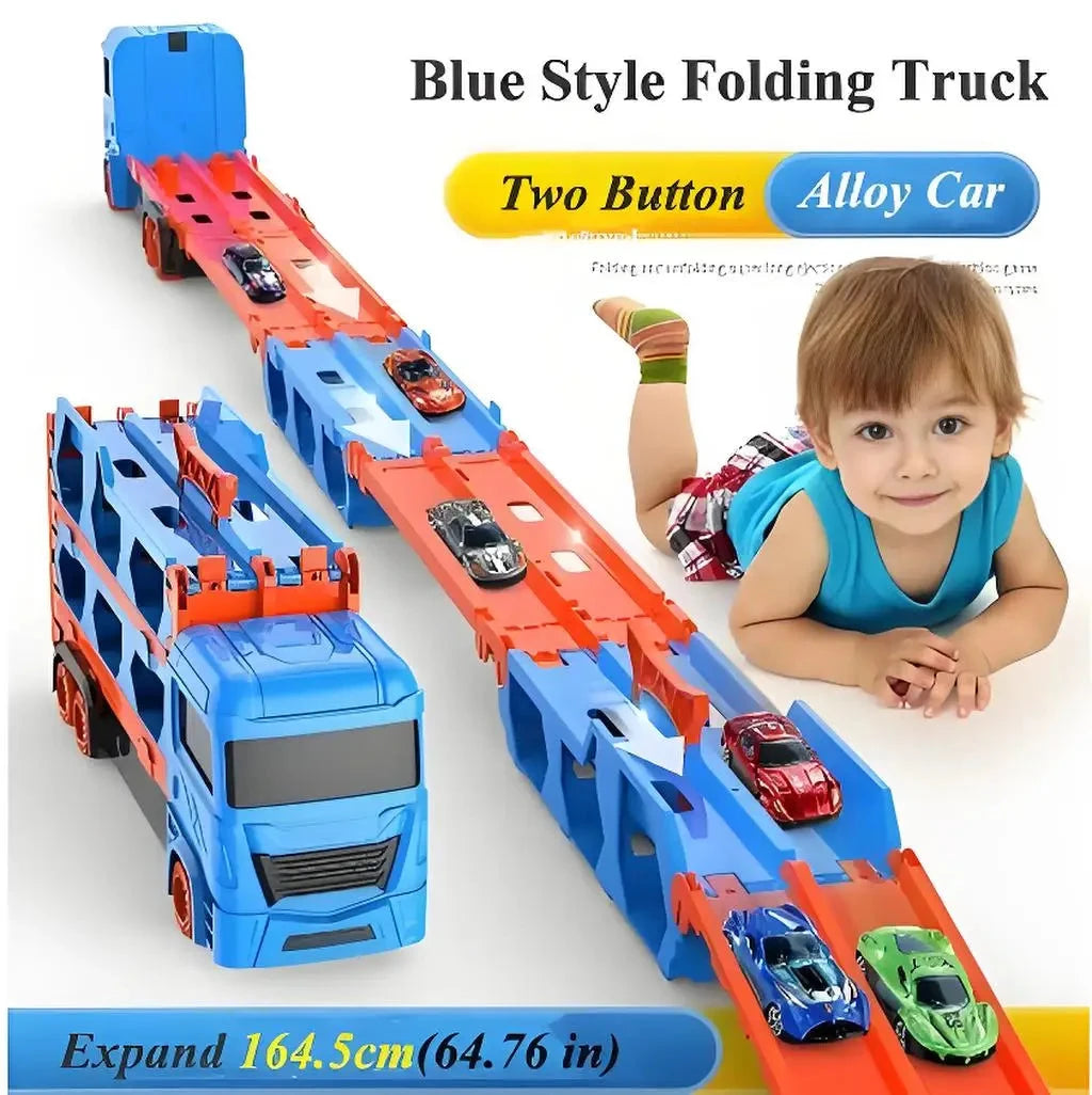 Large Car Transporter Truck Folding Track Racing Vehicle Ohberri