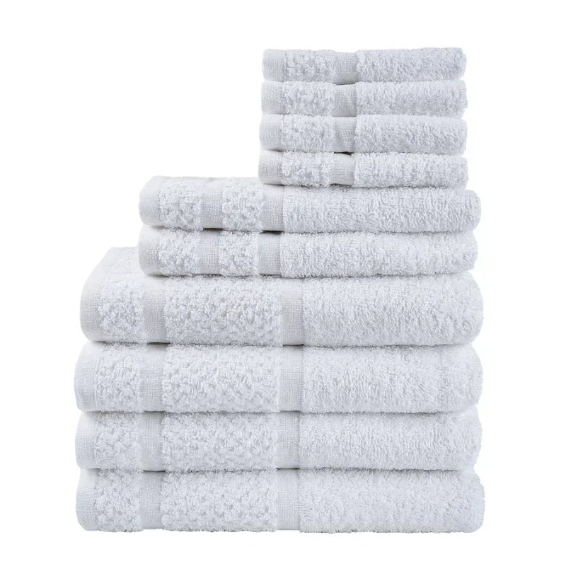 10 Piece Towel Set with Upgraded Softness & Durability, Grey - Ohberri