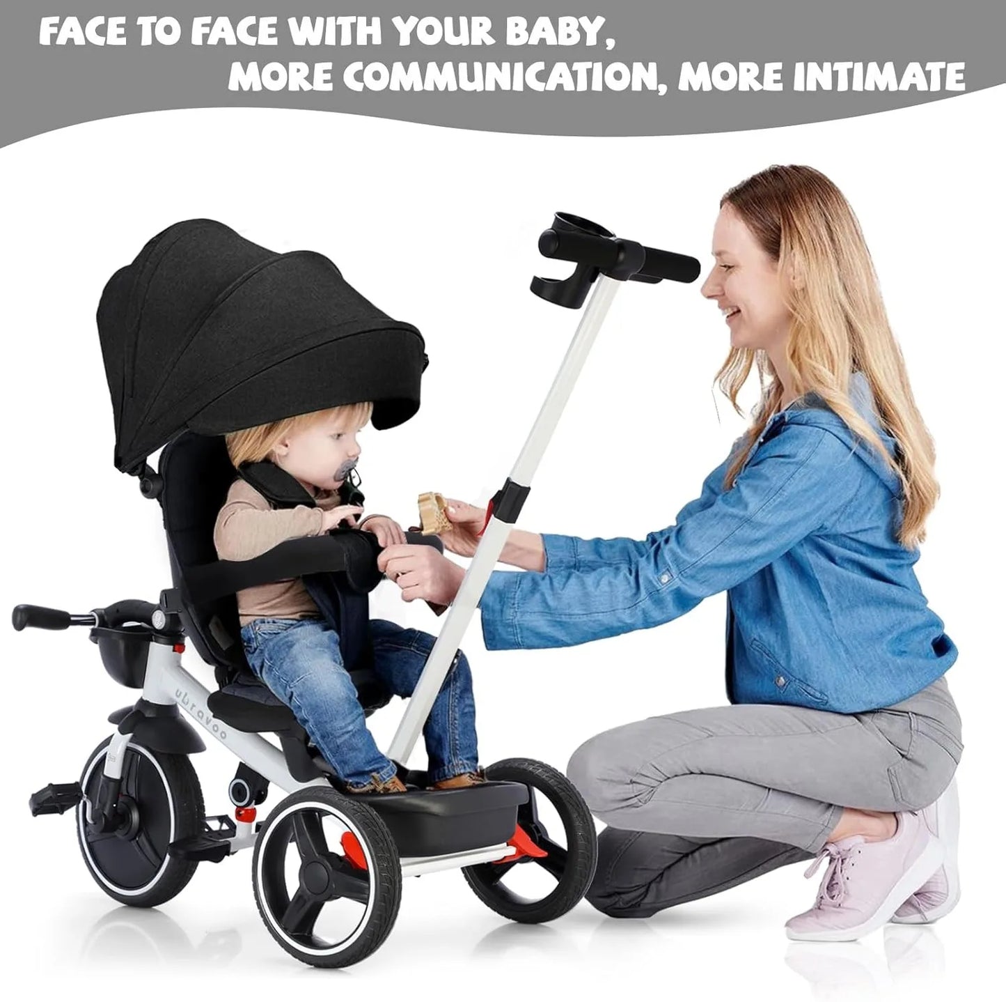 Tricycle Stroller Bike , 5-in-1, Adjustable Canopy, Sitting & Lying,Celerity - Ohberri
