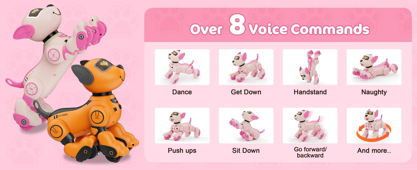 Robot Dog Toy for Kids Voice 2.4GHz Remote Control Robot Pet Touch Sensor 20+ Mode Ohberri