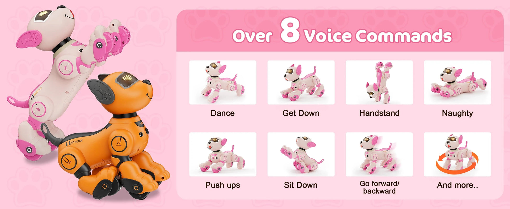 Robot Dog Toy for Kids Voice 2.4GHz Remote Control Robot Pet Touch Sensor 20+ Mode Ohberri