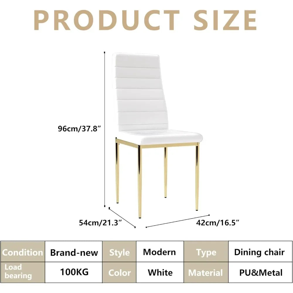 5 Piece Dining Table Table Set, Tempered Glass Dining Tables Set for 4 Kitchen Tables Set with 4 Upholstered Chairs - Ohberri