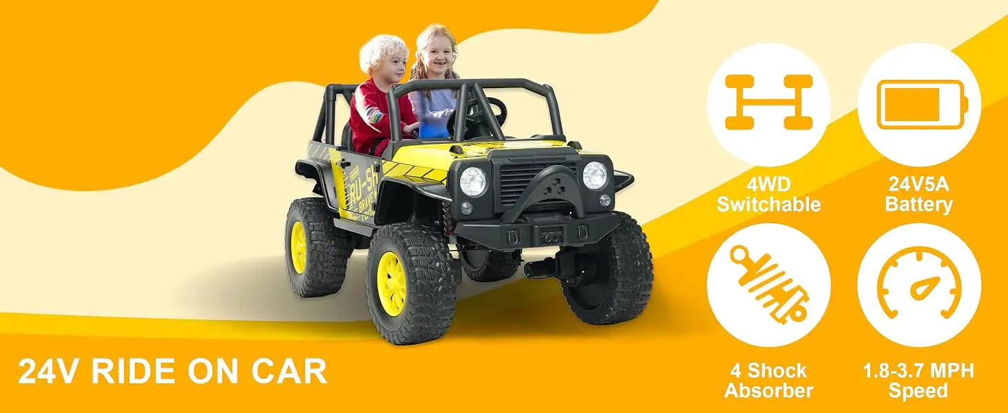 2 Seater Power Wheels 4WD UTV Ride On Car Ohberri
