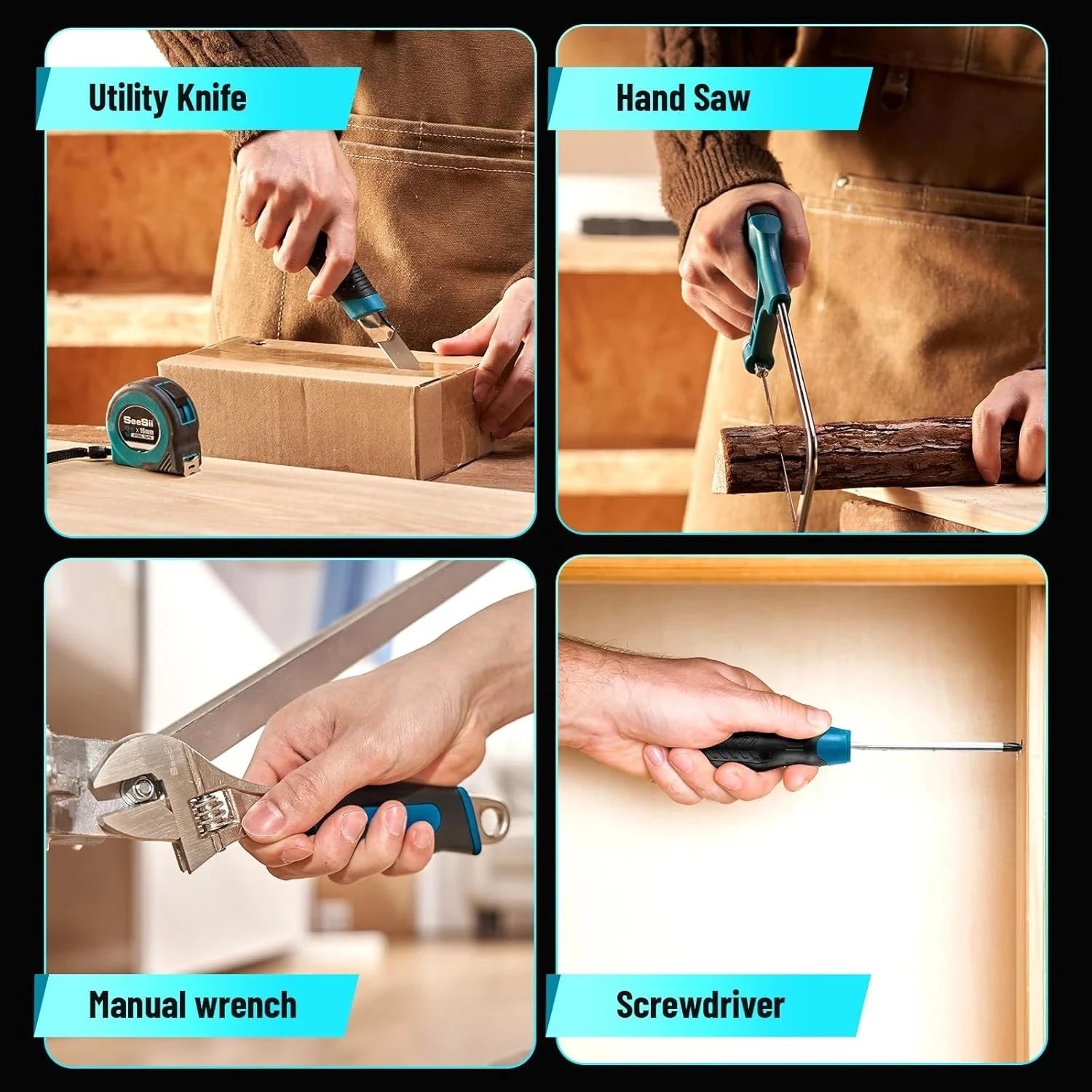 Tool Kit with Drill 25+1 Torque adjustment Cordless Electric Drill Ohberri