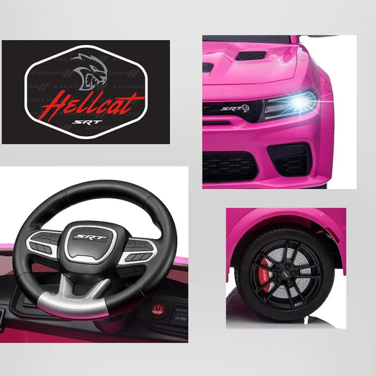12V Licensed Dodge Charger SRT Hellcat Kids Electric Ride On Car Ohberri