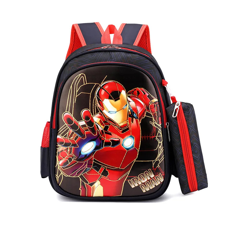 Disney Spiderman Unisex Backpacks Large Capacity Gilding Print Schoolbag For Children's Gifts With Pen Case - Ohberri